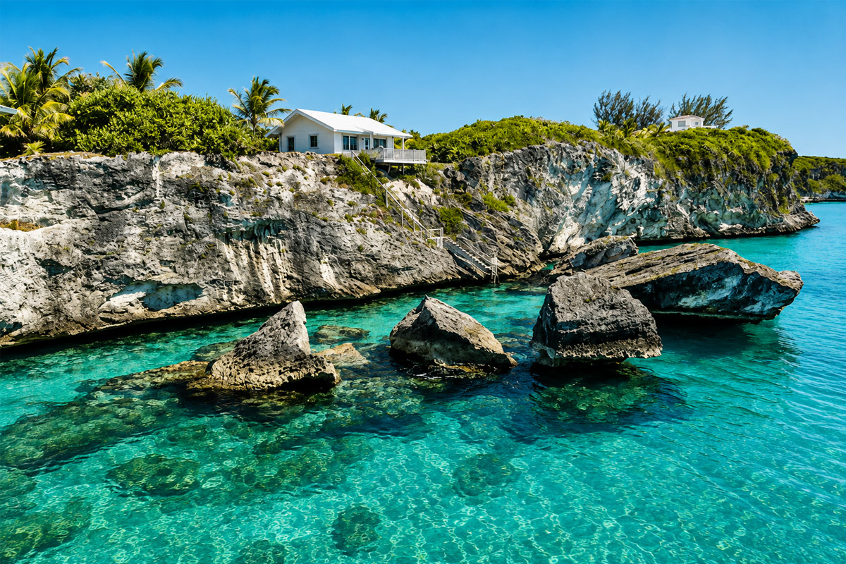 Russell Island near Spanish Wells, Eleuthera, with beaches, dining and sunset views